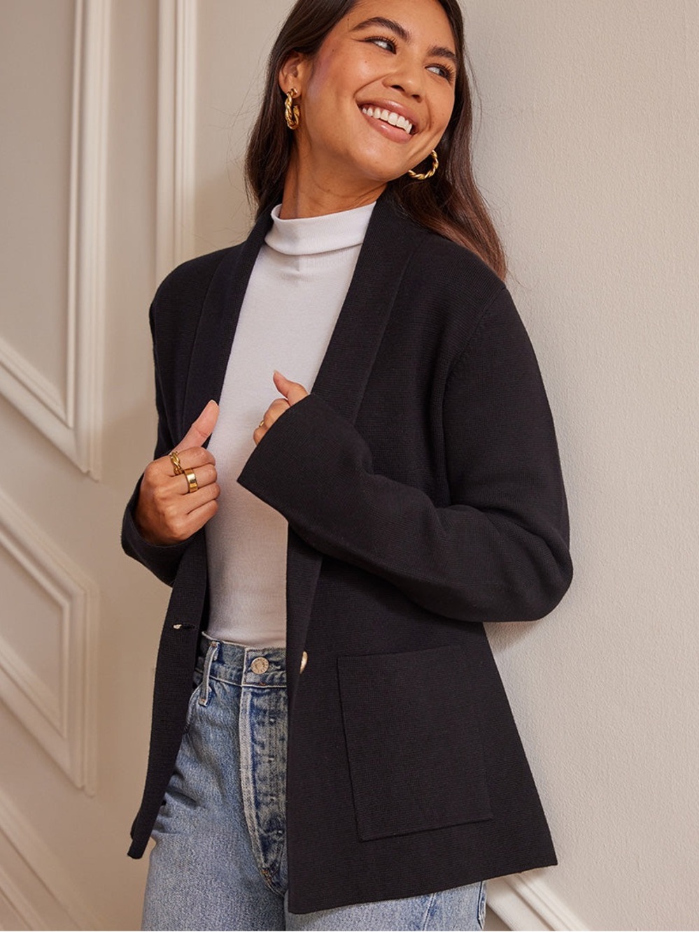 Summersalt The Ribbed Sweater Blazer 2XL
